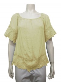 Blouse, S/Sleeve, W/ Crochet, UNIQUE # 24485