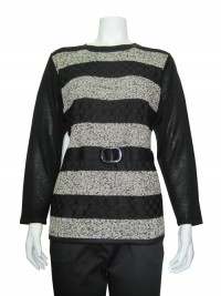 Sweater Printed W/ & Buckle, JENNY # 8507