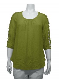Blouse, 3/4 Sleeve, W/ Lace SleeveUNIQUE # 22680