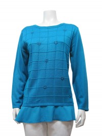 Sweater, W/ Chiffon & Sequence, JENNY # 8130