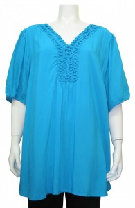 Blouse, Plus Size , V-Neck, Short Sleeve, MIL # 1186