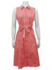 Dress, Sleeveless, Polka Dots, Button Down W/ Front Tie, GABRIEL # 44210